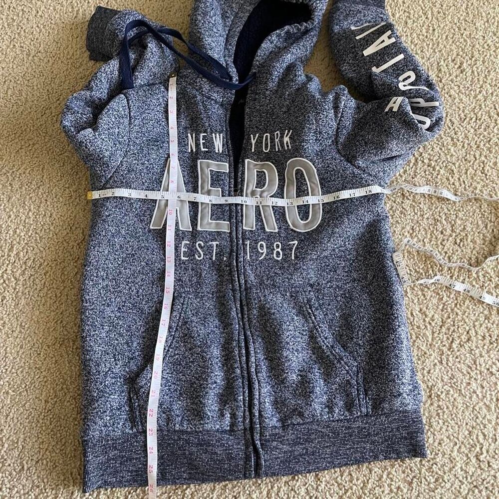 Aeropostale New York Sherpa-Lined Full Zip Hoodie – Size Medium